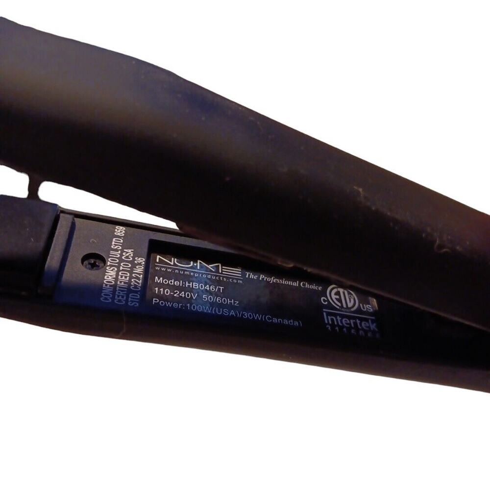 NUME 1" Ceramic Flat Iron Hair Straightener Hot Heat Model HB046/T Black 93"Cord - Picture 3 of 5